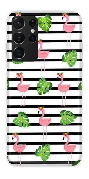 Casegadget Etui Nadruk Flamingi I Liście Samsung Galaxy S21 Ultra