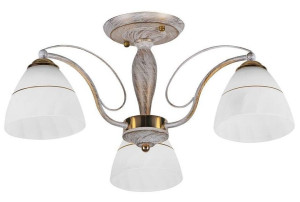 Lampa sufitowa biało-złota szklany klosz 3x60W E27 Fanetta Candellux 33-780