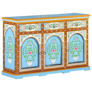Ręcznie malowana szafka, 120x35x76 cm, lite drewno mango