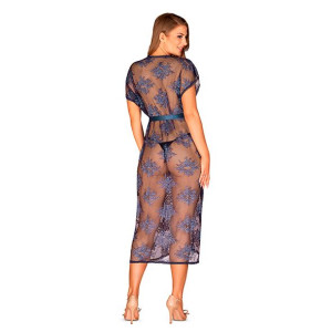 Zjawiskowy peniuar - Obsessive Flowlace Peignoir L/XL