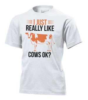 Koszulka dziecięca I just really like cows ok? Biały XS