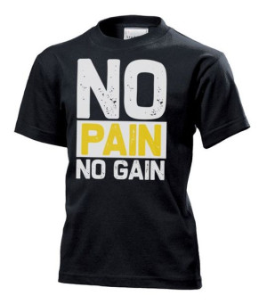 Koszulka dziecięca No pain no gain XL Czarny