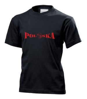 Koszulka dziecięca Polska Kibic XL Czarny