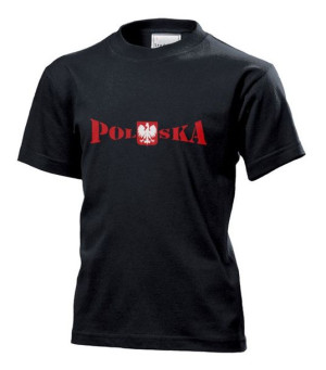 Koszulka dziecięca Polska Dla Kibica L Czarny