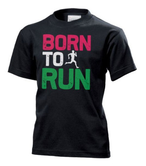 Koszulka dziecięca Born to run Czarny XS