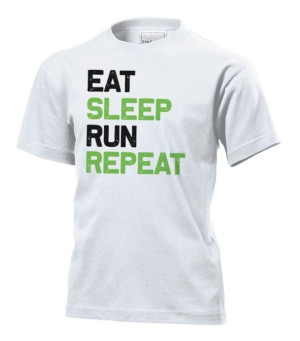Koszulka dziecięca Eat sleep run repeat Biały XS