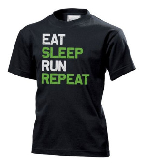 Koszulka dziecięca Eat sleep run repeat Czarny XS