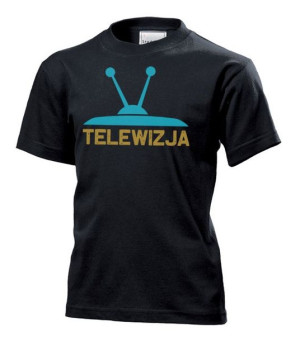 Koszulka dziecięca Telewizja kosmici Czarny XS