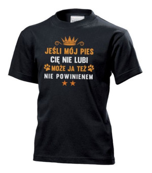 Koszulka dziecięca Jeśli mój pies Cię nie lubi S Czarny