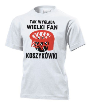 Koszulka dziecięca Tak wygląda wielki fan koszykówki M Biały