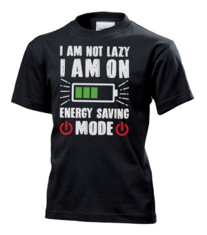 Koszulka dziecięca I'm not lazy S Czarny