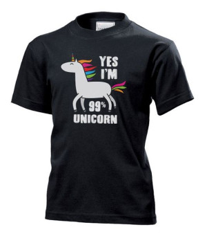 Koszulka dziecięca Jednorożec Unicorn Czarny XS