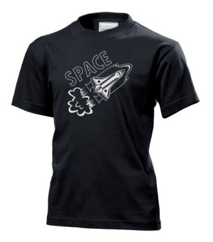 Koszulka dziecięca Space Kosmos statek kosmiczny Czarny XS