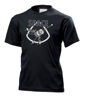 Koszulka dziecięca Space Kosmos satelita sputnik XL Czarny