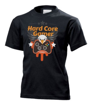 Koszulka dziecięca Hard core gamer orzeł XL Czarny