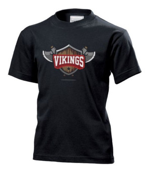 Koszulka dziecięca Wikingowie Vikings Czarny XS