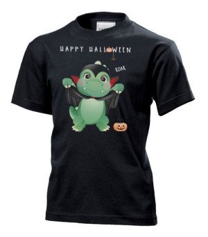 Koszulka dziecięca Dinozaur Dracula Halloween S Czarny