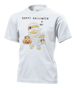Koszulka dziecięca Dinozaur Mumia Halloween M Biały