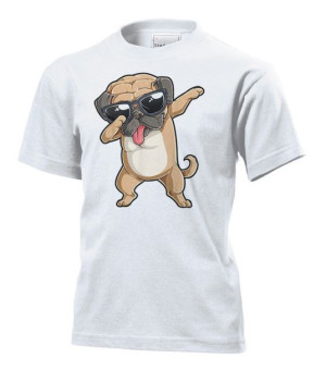 Koszulka dziecięca Dabbing pug mops pies S Biały