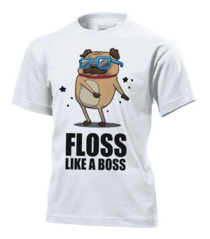Koszulka dziecięca Floss flossing pug mops pies XL Biały