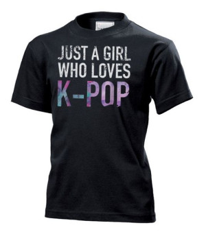 Koszulka dziecięca Dziewczyna która kocha K-POP L Czarny