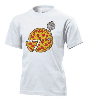 Koszulka dziecięca Pizza gramofon vinyl XL Biały