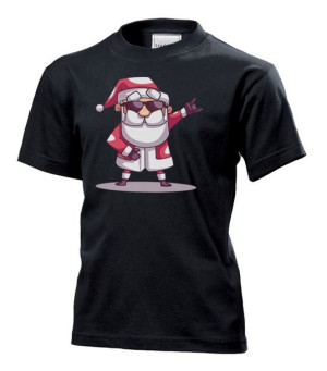 Koszulka dziecięca Rocking Santa Mikołaj M Czarny