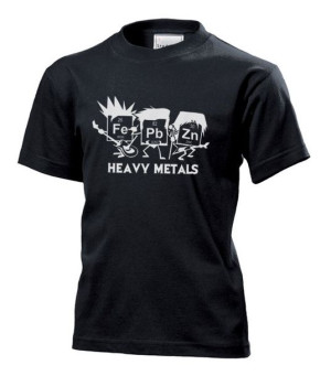 Koszulka dziecięca Heavy metals metale ciężkie Czarny XS