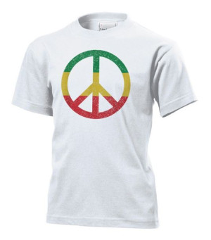 Koszulka dziecięca PEACE LOVE Reggae Jamajka M Biały