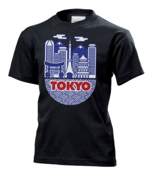 Koszulka dziecięca Tokio Japonia Czarny XS