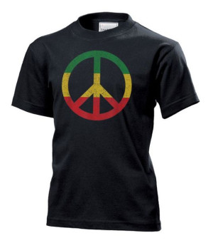 Koszulka dziecięca PEACE LOVE Reggae Jamajka XL Czarny