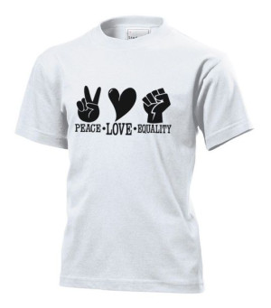 Koszulka dziecięca PEACE LOVE Równość Biały XS