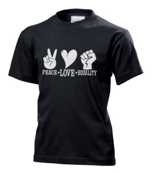 Koszulka dziecięca PEACE LOVE Równość XL Czarny