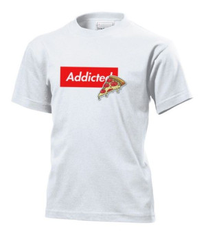 Koszulka dziecięca Pizza addicted Biały XS
