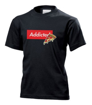 Koszulka dziecięca Pizza addicted M Czarny