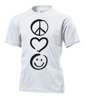 Koszulka dziecięca PEACE LOVE Smile XL Biały