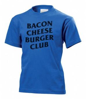 Koszulka dziecięca Bacon cheeseburger club XL Niebieski