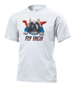 Koszulka dziecięca Fly high Superpies L Biały