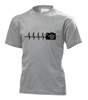 Koszulka dziecięca Linia życia EKG fotografia XL Szary