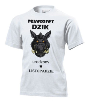 Koszulka dziecięca Prawdziwy dzik urodzony w listopadzie L Biały