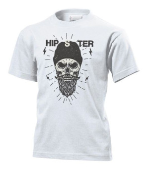 Koszulka dziecięca Hipster Czaszka Biały XS