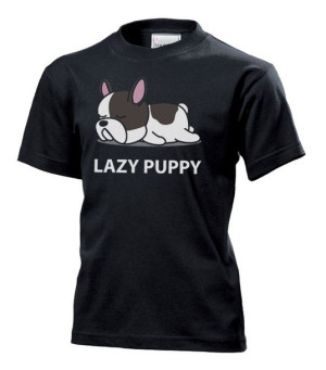 Koszulka dziecięca Leniwy bulldog S Czarny