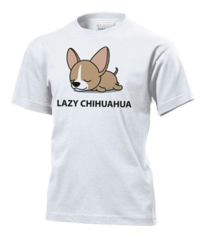 Koszulka dziecięca Leniwy chihuahua XL Biały