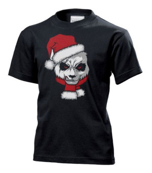 Koszulka dziecięca Bad panda Santa Czarny XS