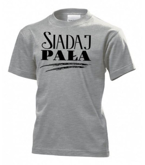 Koszulka dziecięca Siadaj pała XL Szary
