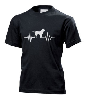 Koszulka dziecięca Linia życia EKG pies M Czarny