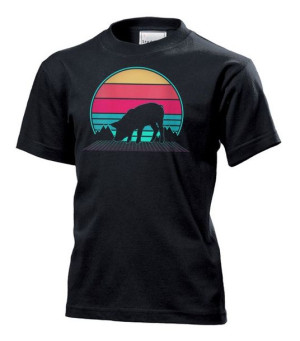 Koszulka dziecięca Świnia retro vintage lata 80 Czarny XS