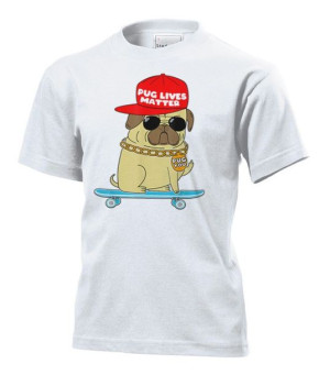 Koszulka dziecięca Pug lives matter mops pies L Biały