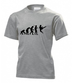 Koszulka dziecięca Ewolucja człowieka karate XS Szary