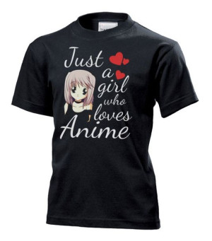 Koszulka dziecięca Dziewczyna która kocha anime S Czarny